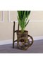 OneDcor Flower Pot Planter with Wheels - Wooden Rolling Garden Cart (Vintage Brown) - 5