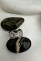Solid Brass Zircon Shuttle Stone Square Detailed Adjustable Ring
