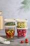 4-Piece Leak-Proof Storage Container with Lid 1000 ml 1500 ml 2000 ml 2500 ml (Ecru, Mink, Red Lid) - 6