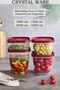 4-Piece Leak-Proof Storage Container with Lid 1000 ml 1500 ml 2000 ml 2500 ml (Ecru, Mink, Red Lid)