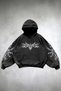 Gothic Punk Black Tribal Y2K Sleeve Print Detail Unisex Hooded