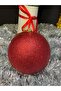 Red Glitter Christmas Tree Ornament 12 cm Single Large Glitter Christmas Ball Eng-149 - 4