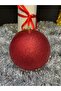 Red Glitter Christmas Tree Ornament 12 cm Single Large Glitter Christmas Ball Eng-149 - 3