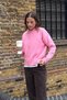 Women's Crew Neck Buttoned Soft Textured Knitwear Cardigan Pink 26W3033