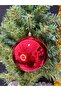 Red Shiny Christmas Tree Ornament 12 cm Single Large Shiny Christmas Ball Eng-149