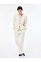 V-Neck Long Sleeve Relaxed Fit Pocketed Knitwear Pajama Top
