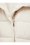 Long Sleeve Zippered Shawl Collar Belted Water Repellent Anorak Puffer Jacket - 7