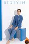 Indigo Color Boy's Fleece Pajama Set Children's Winter Pajama Set Thick Pajamas - 2