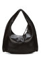 Black Casual Large Size Soft Textured Shopper Hand and Shoulder Bag - 6