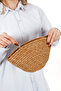 Women's Straw Hand Strap Portfolio Clutch Handbag - 7