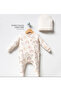 100% Organic Rainbow Patterned Hat and Booties Jumpsuit - 4