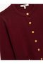 Gold Button Detailed Long Sleeve Crew Neck Knitwear Cardigan with Pockets - 5