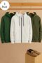 Men's Casual Zippered Hooded 3-Piece Sweatshirt