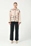 Hatunatila Quilted Pocket Shirt Collar Jacket 7868 Beige