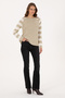 Women's Light Khaki Crew Neck Sweater 50308900-Vr183 - 4