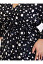 Plus Size Black Spot Print Maxi Dress - 5