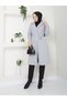 Women's 110 cm Length Unlined Cashmere Coat with Pocket and Belt Details