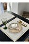 2-Pack Natural Embroidered Green Detailed Linen Napkins 35cm - 4