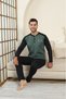Men's Combed Cotton Pocketed Pajama Set - Green - 4