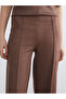Lcw vision brown narrow fit women's suede look pants - 3