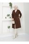 Women's 110 cm Length Unlined Cashmere Coat with Pocket and Belt Details - 2