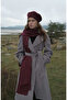 Oversize Tay Tüyü Gri Basic Kaban - 2