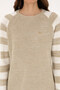 Women's Light Khaki Crew Neck Sweater 50308900-Vr183 - 6