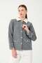 Hatunatila Crochet Shirt Collar Pocket Detail Look Cashmere Jacket 7859 Gray - 4