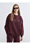 Alita City Lcw Vision Plum Printed Oversize Women's Thick Sweatshirt with a Difference