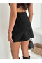 Women's Suede Zippered Mini Skirt - 6