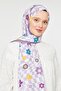Lilac Flower Pattern Mono Crepe Shawl