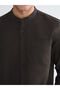 Brown Regular Fit Judge Collar Long Sleeve Men's Shirt - 3