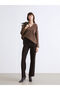 Lcw Vision Brown Elastic Waist Women's Knitwear Pants