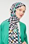 Black Floral Pattern Mono Crepe Shawl - 3