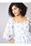 Floral Peplum Top with 3/4 Sleeves - 5