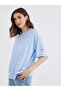 Relaxed Fit Blue T-Shirt with Patch Detail