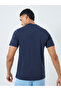 Men Navy HD Print Mock Neck T-Shirt - 4