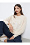 Beige Graphic Print Long Sleeve T-Shirt