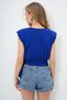 Saks Crew Neck Padded Sandy Blouse with Tie-Up Detail at the Waist Alc-X13493 - 7