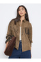 Brown Tassel Trim Suede Look Shirt