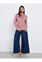Pink Long Sleeve T-Shirt with Ruffle Neck - 2
