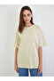 Beige Slogan Print Oversized T-Shirt - 3