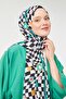 Black Floral Pattern Mono Crepe Shawl - 4