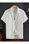 Men White Plain Spread Collar Shirt