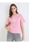 Pink Embroidered Boxy Fit T-Shirt - 3