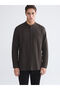 Brown Regular Fit Judge Collar Long Sleeve Men's Shirt