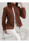 Coffee Brown Fleece Jacket with Zip Pockets