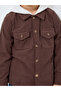 Boys Brown Corduroy Hooded Shacket - 4