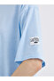 Relaxed Fit Blue T-Shirt with Patch Detail - 4