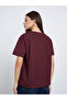 Burgundy Flat Knit Round Neck T-Shirt - 5